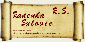 Radenka Šulović vizit kartica